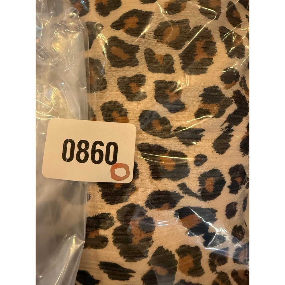 Maeve Small Blouse Brown‎ Leopard Print Sheer Lined Long Sleeve Keyhole Back - Picture 12 of 12